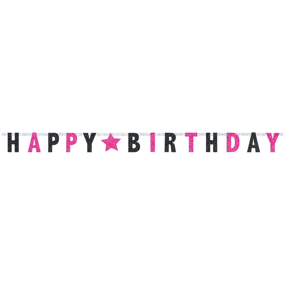 Black and Pink Prismatic Letter Banner