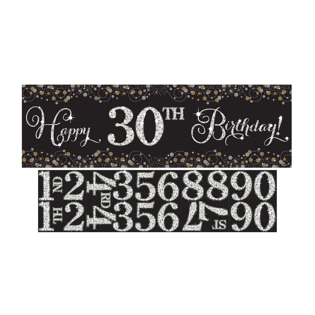 Sparkling Celebration Add An Age Party Banner