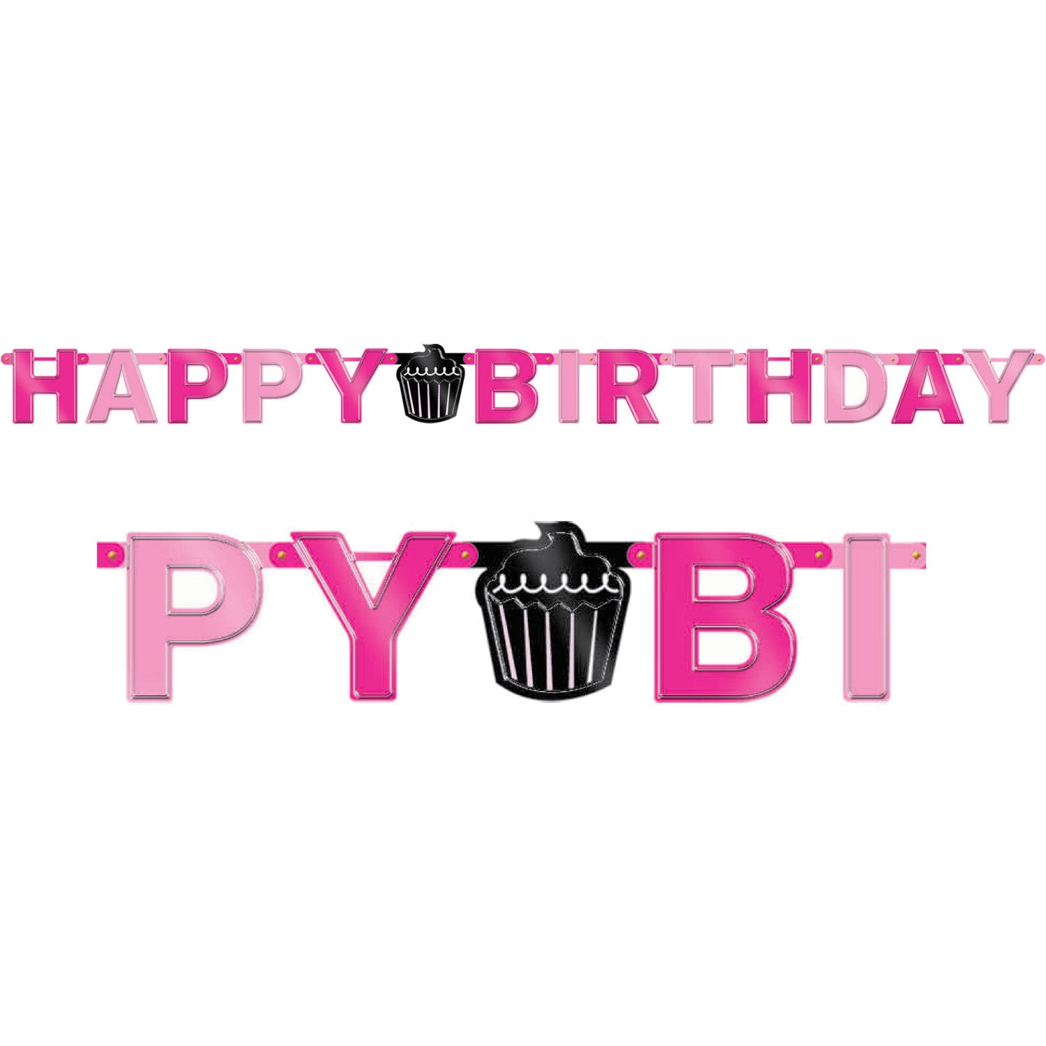 Happy Birthday Letter Banner- Pink