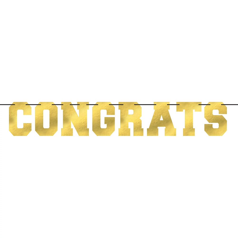 Congrats Gold Foil Letter Banner (1ct)