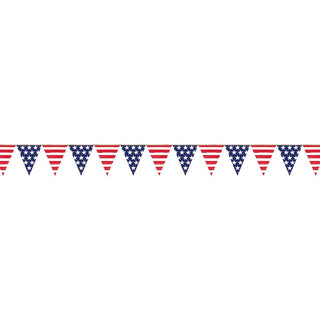 Stars and Stripes Plastic Pennant Banner, 12.5'
