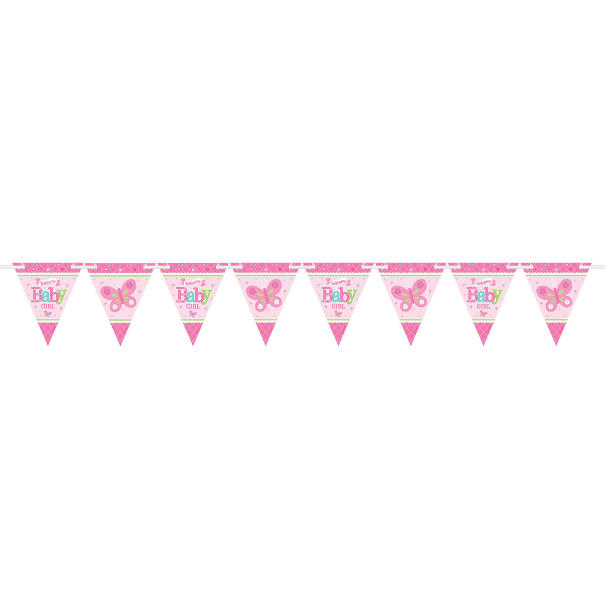 Welcome Little One Girl Pennant Banner