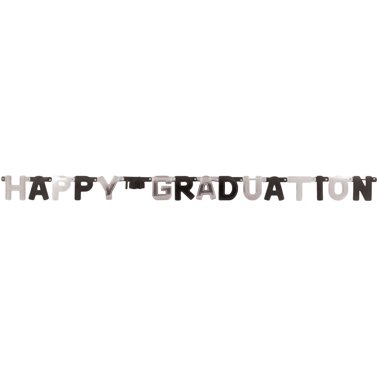 Black/Gold Happy Graduation Banner