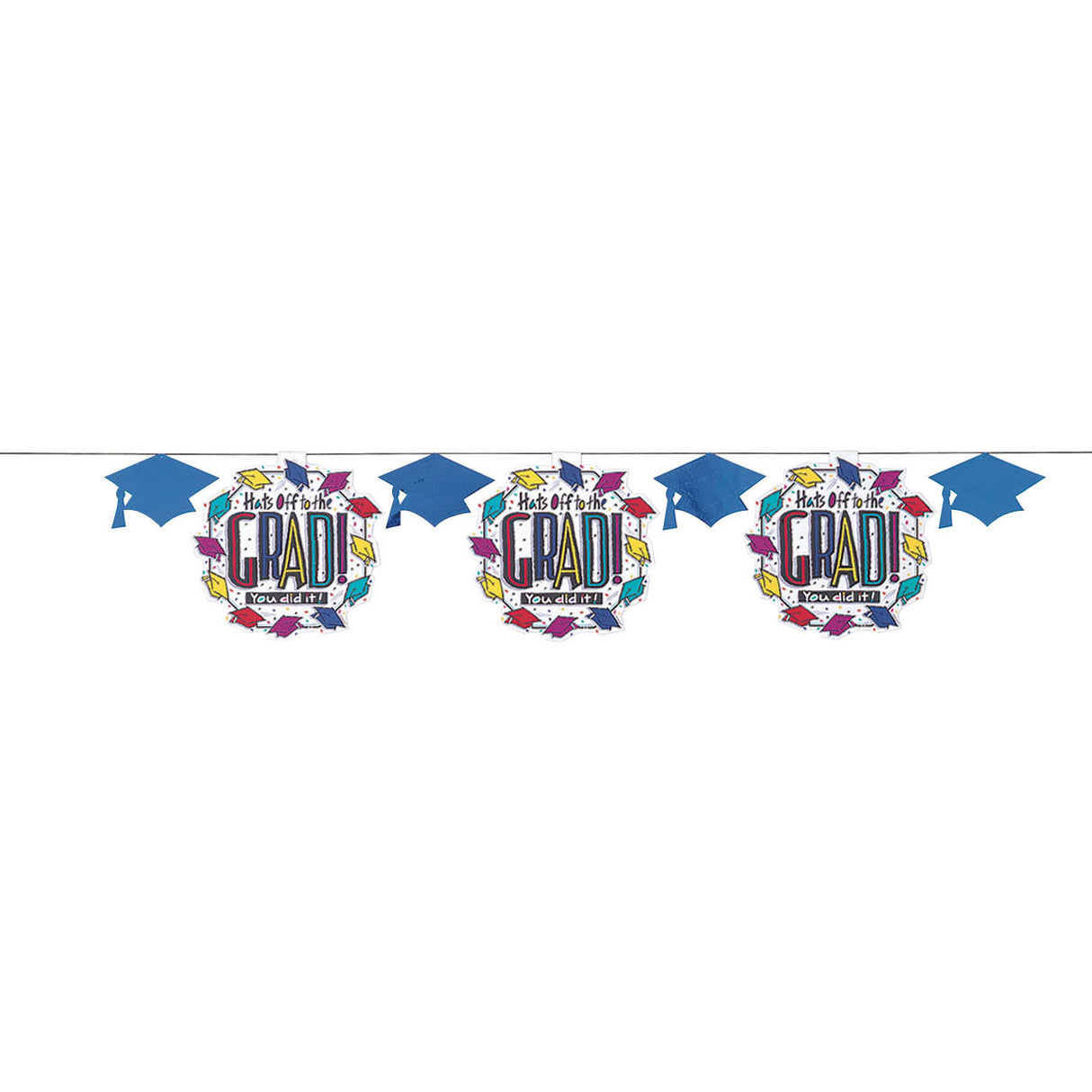 Hats Off Grad Paper Banner