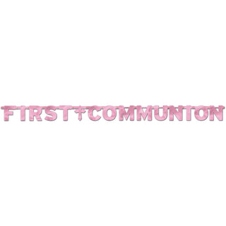 First Communion Letter Banner- Pink