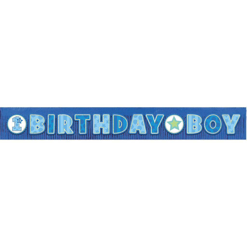 Birthday Boy Giant Glitter Fringe Banner