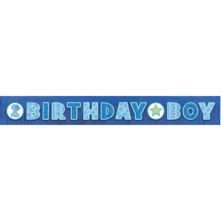 Birthday Boy Giant Glitter Fringe Banner