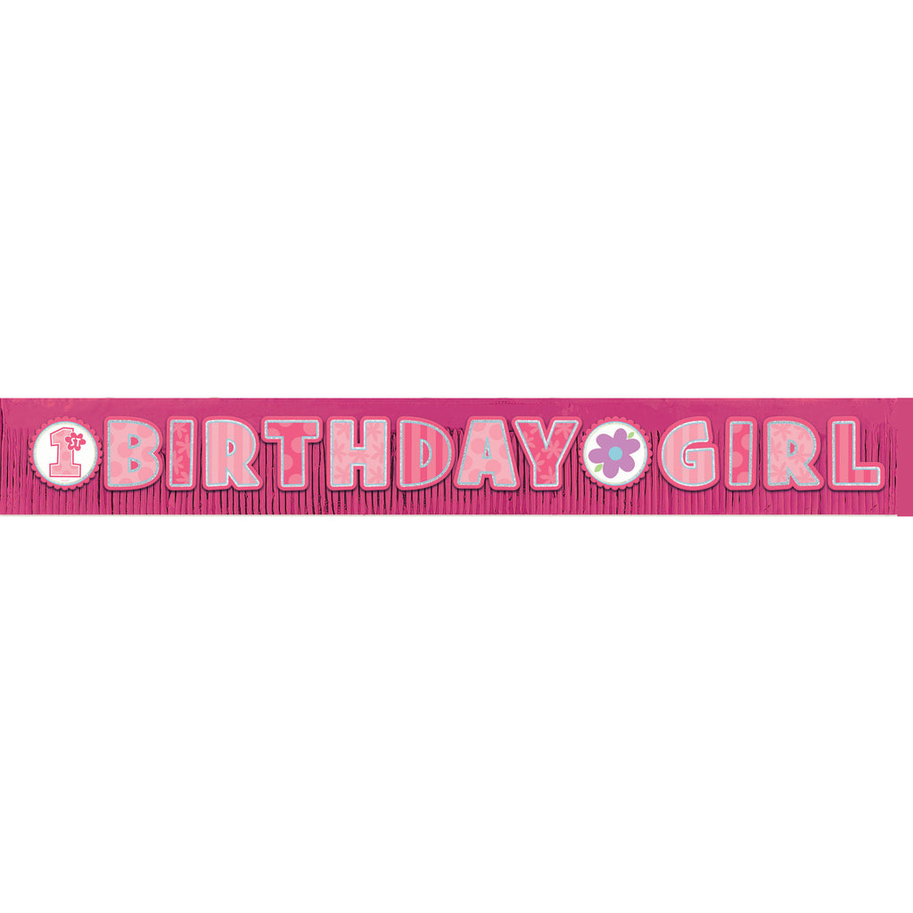 Birthday Girl Giant Glitter Fringe Banner