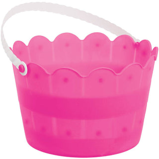 Bright Pink Scalloped Easter Bucket