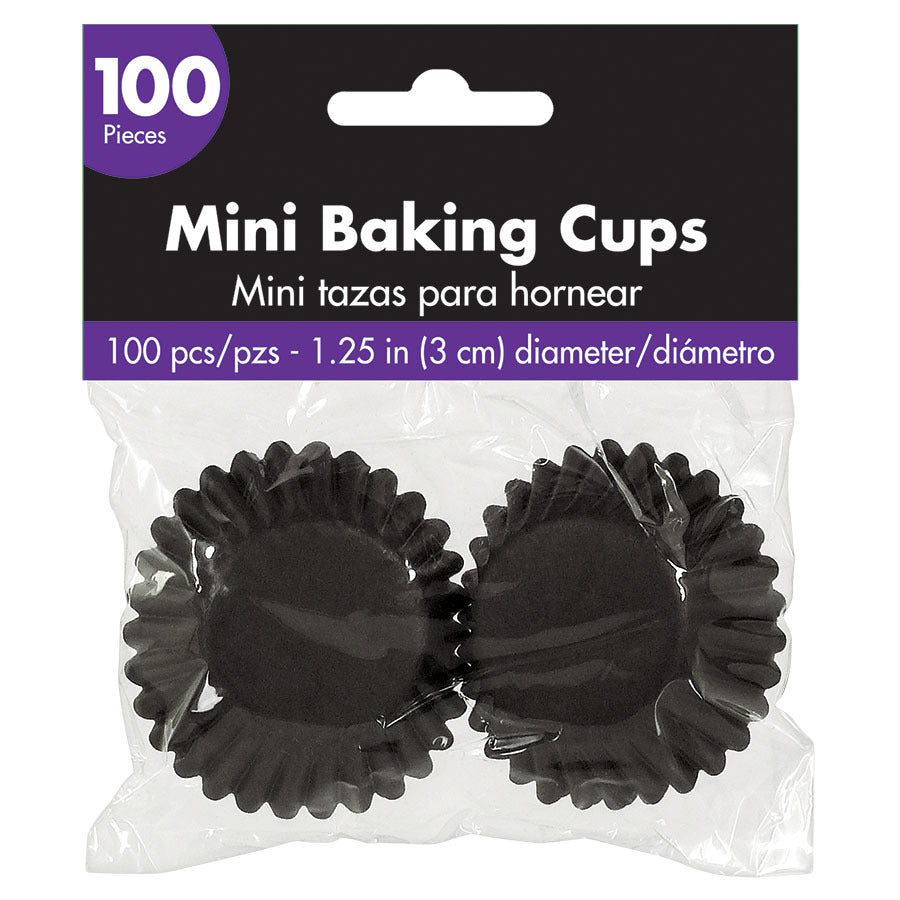 Black 1.25" Mini Baking Cups (100ct)