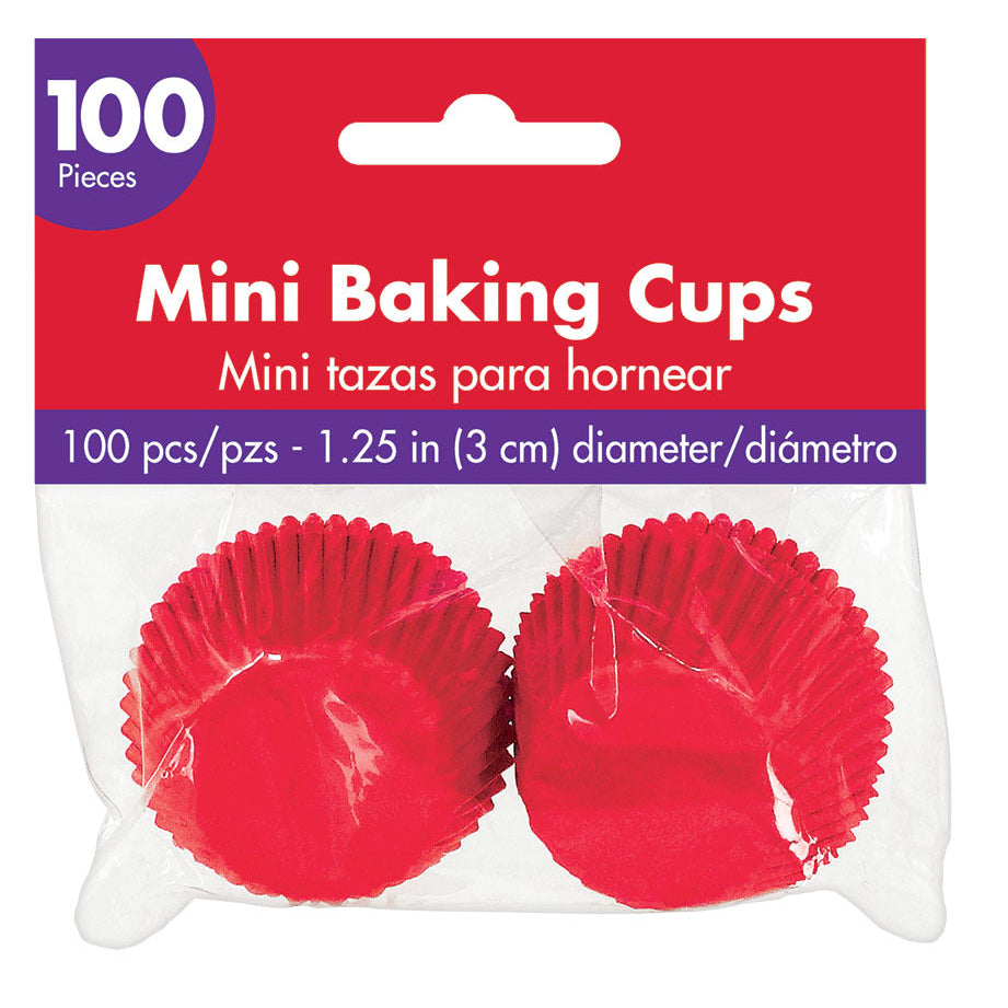 Apple Red 1.25" Mini Baking Cups (100ct)