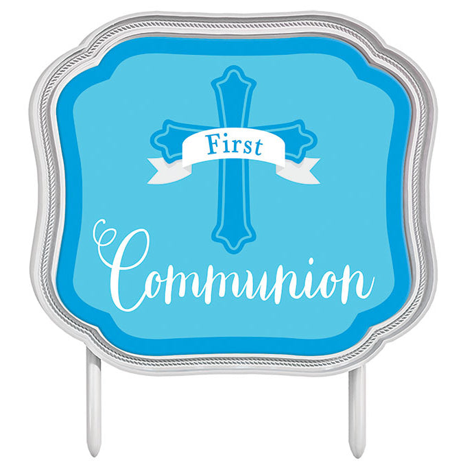 Blue First Communion Cake Topper