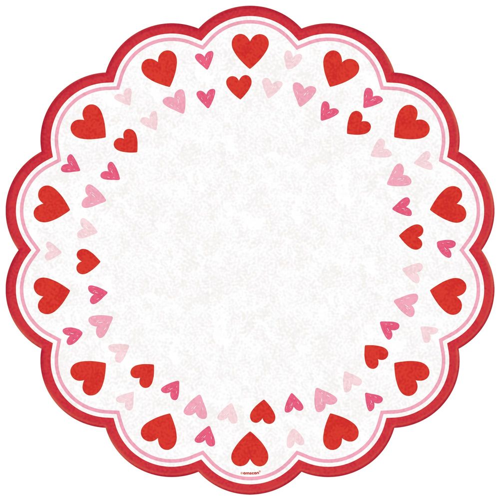 Valentine Printed Paper Doilies (12ct)