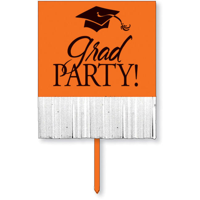 Yard Sign with Fringe, Orange Grad