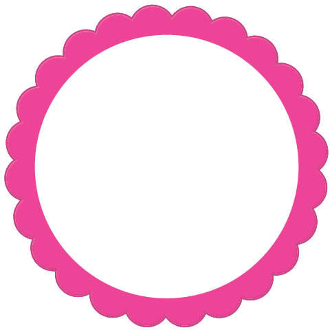 Bright Pink Scalloped Labels (20pc)
