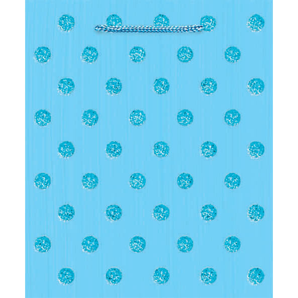 Light Blue Glitter Dots Medium Gift Bag