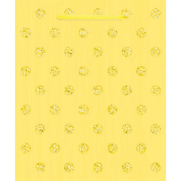 Lemon Glitter Dots Medium Gift Bag