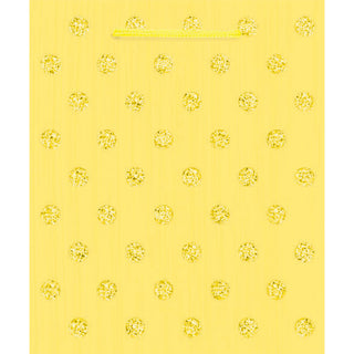 Lemon Glitter Dots Medium Gift Bag