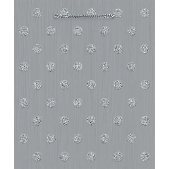 Silver Glitter Dots Medium Gift Bag