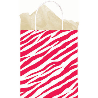 Red Zebra Kraft Medium Gift Bag