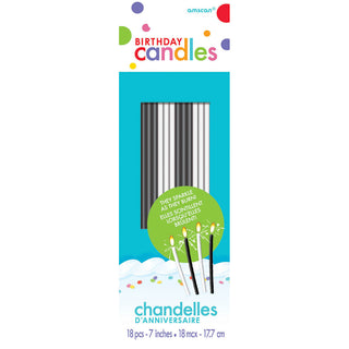 Black and White Sparkling Stick Candles