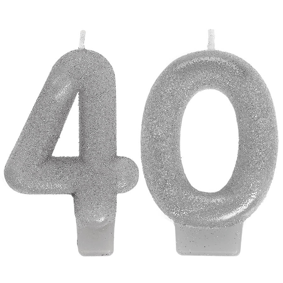 Sparkling Celebration 40 Numeral Candle