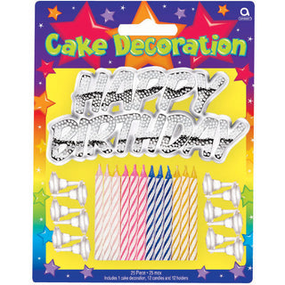 Metallic Happy Birthday Cake Decorating Kit