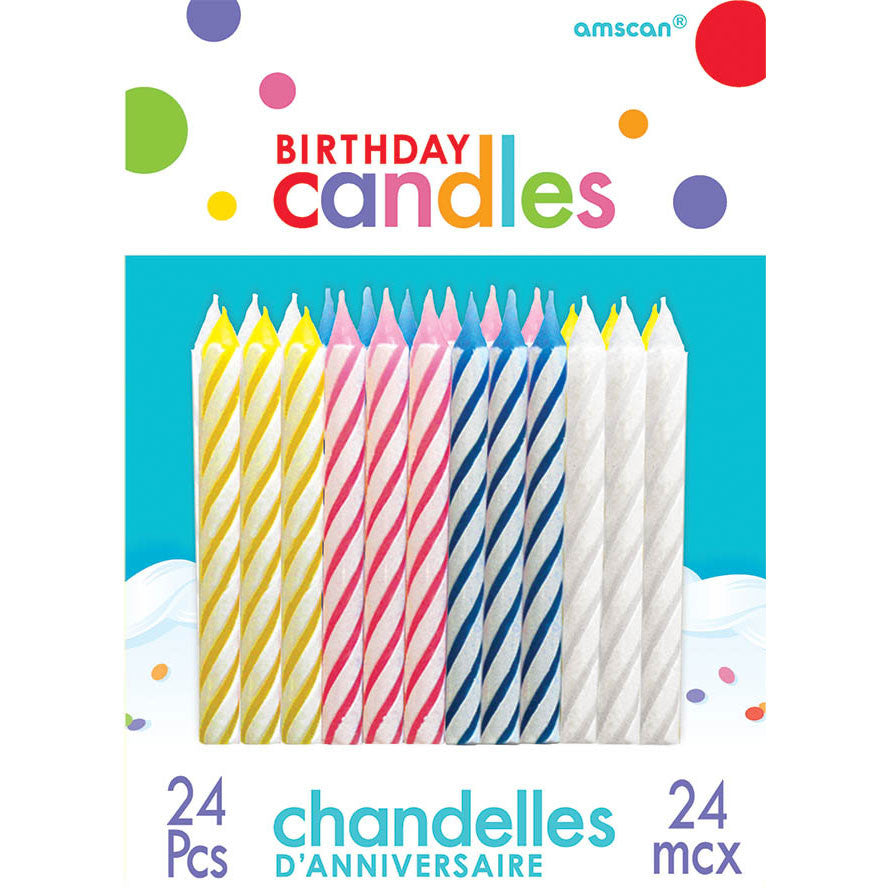 Candy Stripe Stick Candles (24ct)