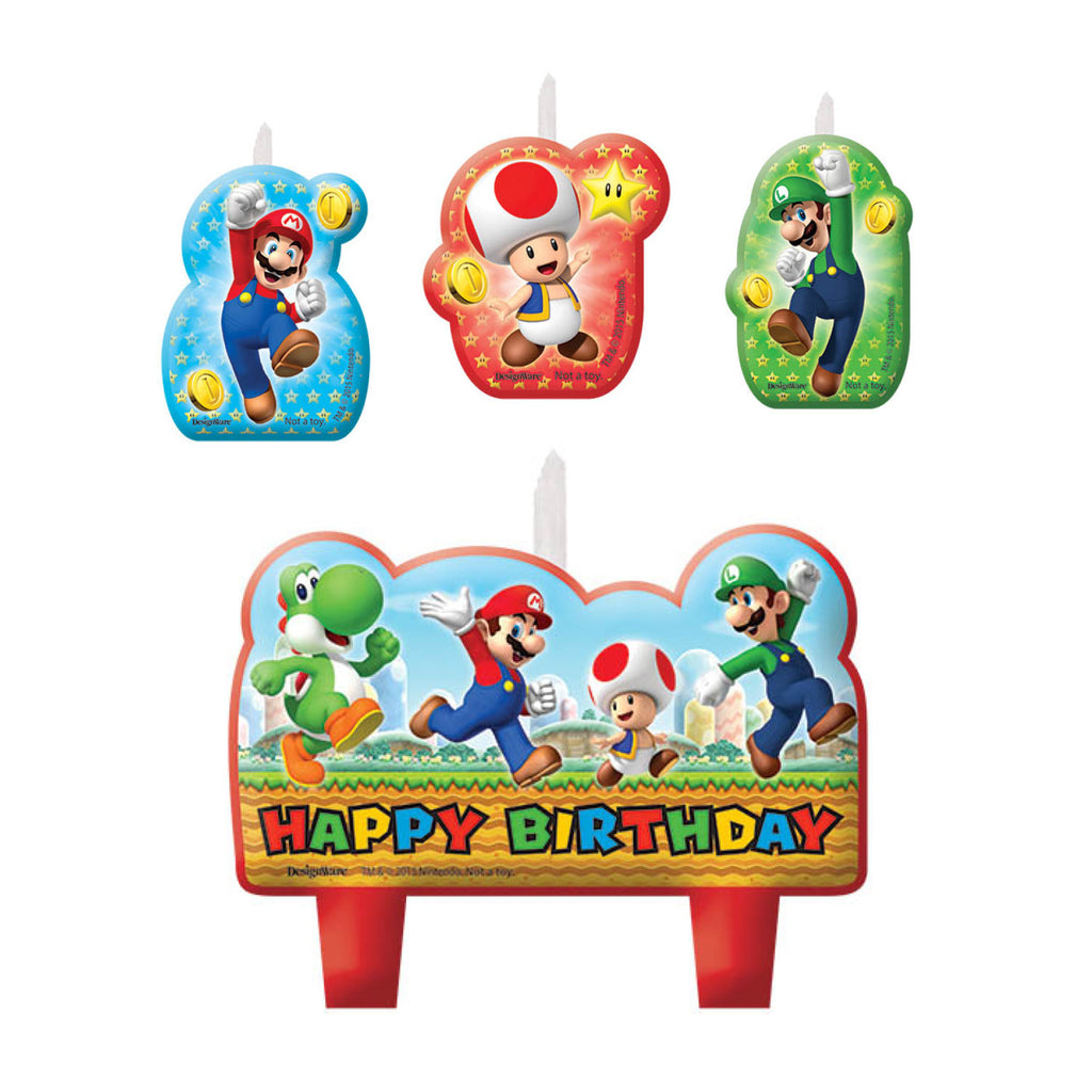 Super Mario Birthday Candle Set (4ct)