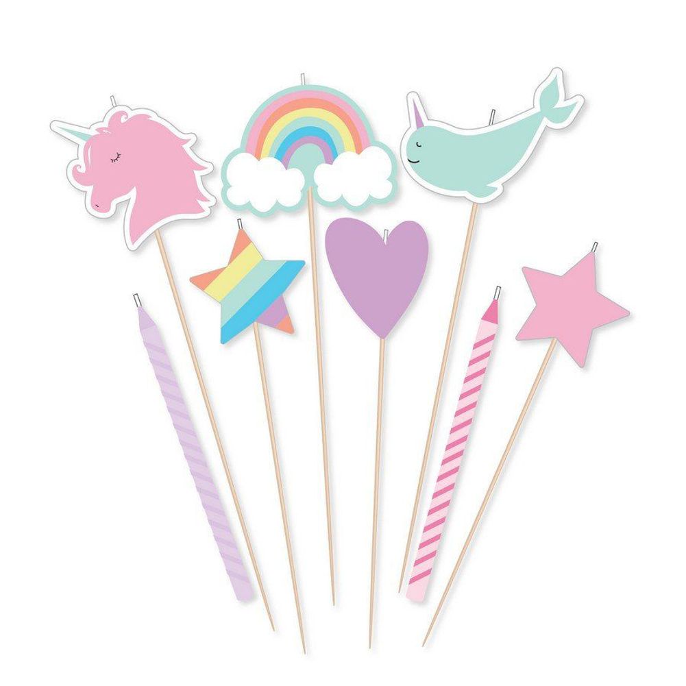 Magical Rainbow Birthday Candles, 8ct