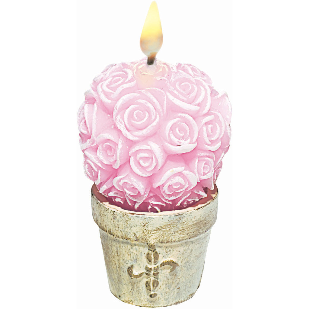 Pink Roses Decorative Candles