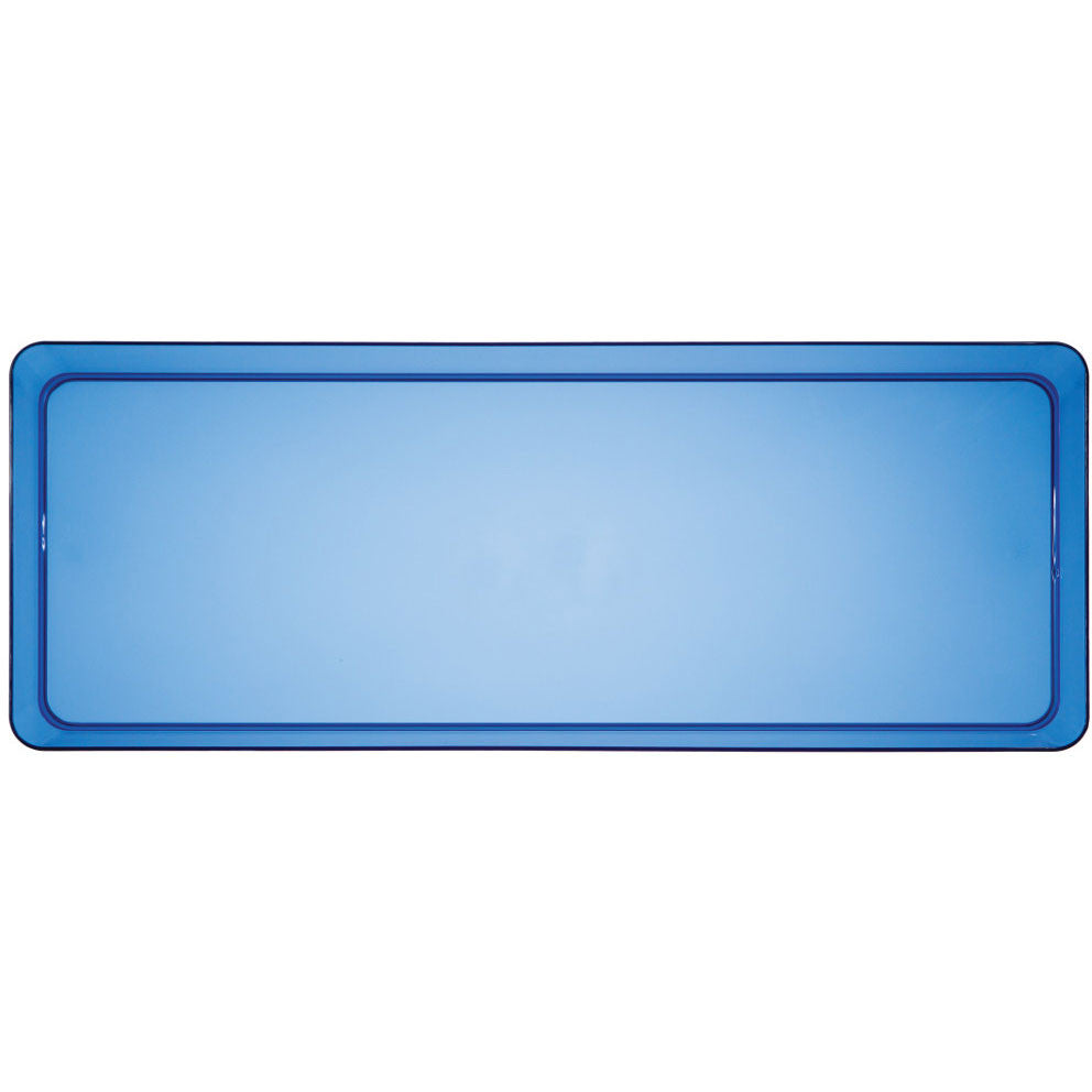 Translucent Blue Plastic 6" X 15" Serving Tray