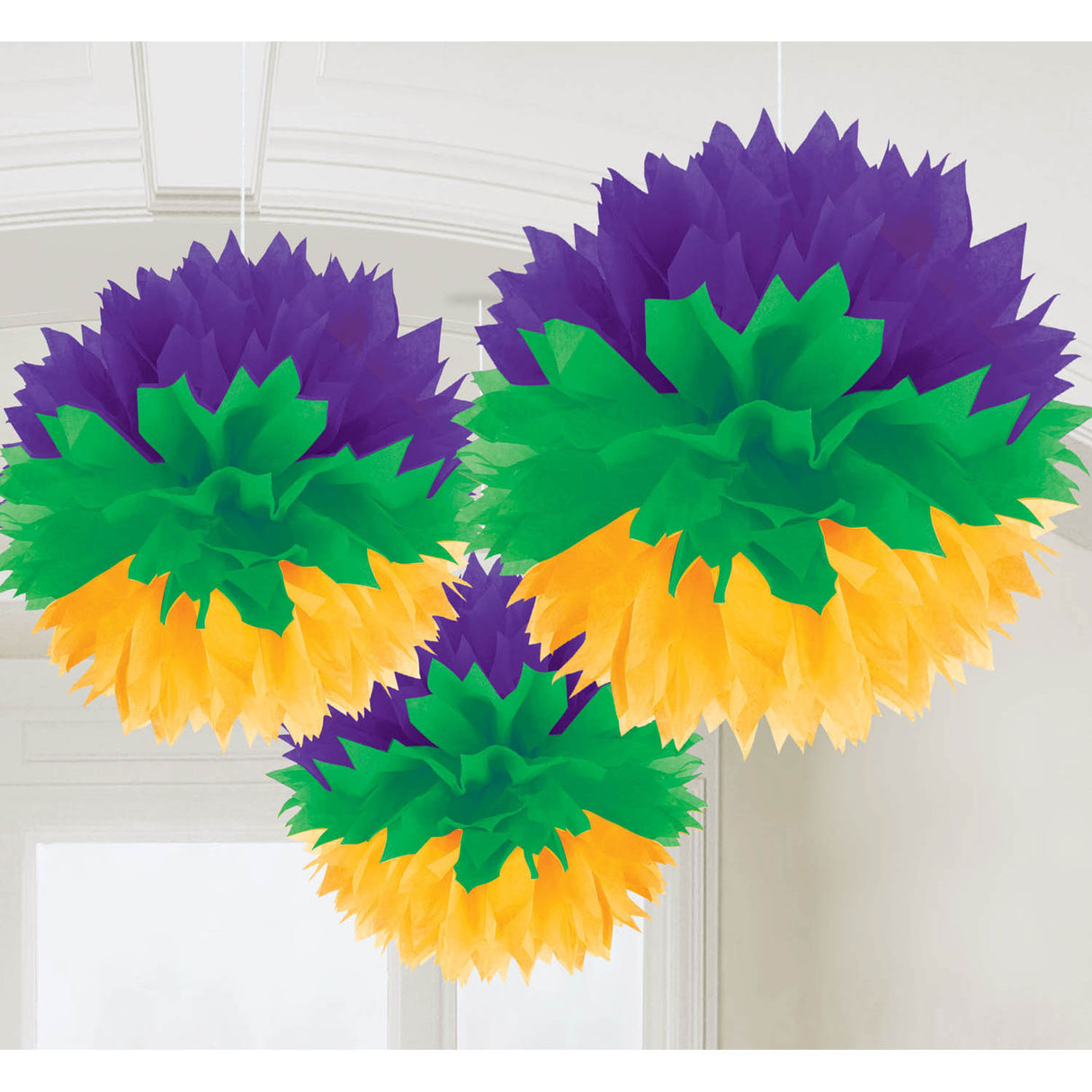 Mardi Gras Tissue Ball (3 ct)