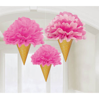 Ice Cream Deluxe Fluffy Decorations (3ct)