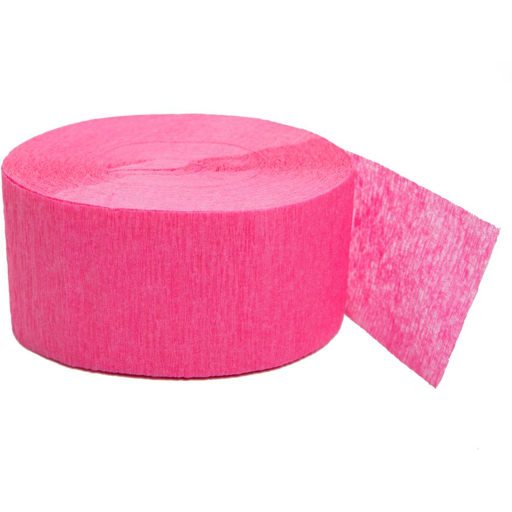 81' Bright Pink Streamer Paper