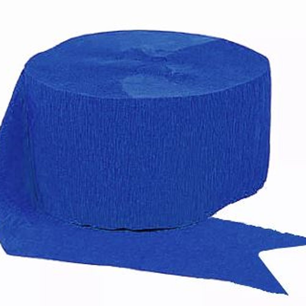 Bright Royal Blue Crepe Paper Streamer
