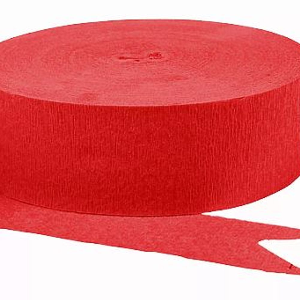 Jumbo Apple Red Crepe Paper Streamer