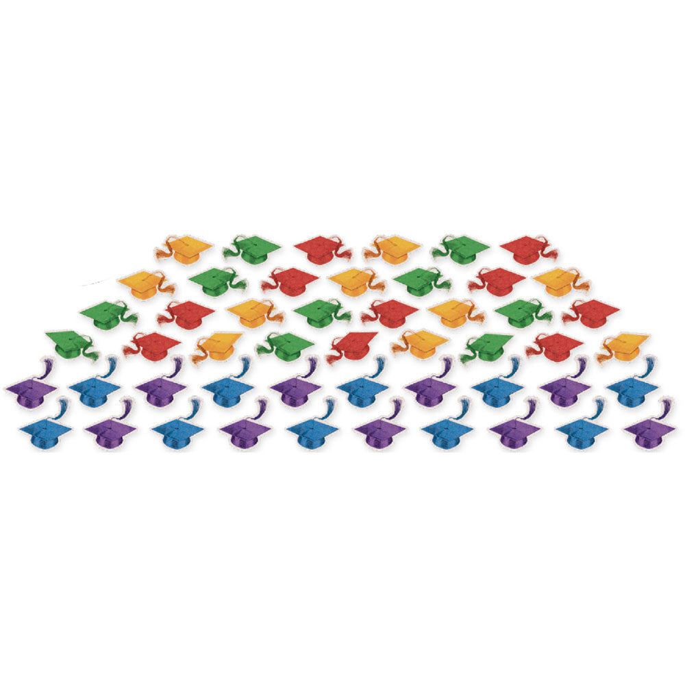 Assorted Mini Glitter Graduation Cap Cutouts