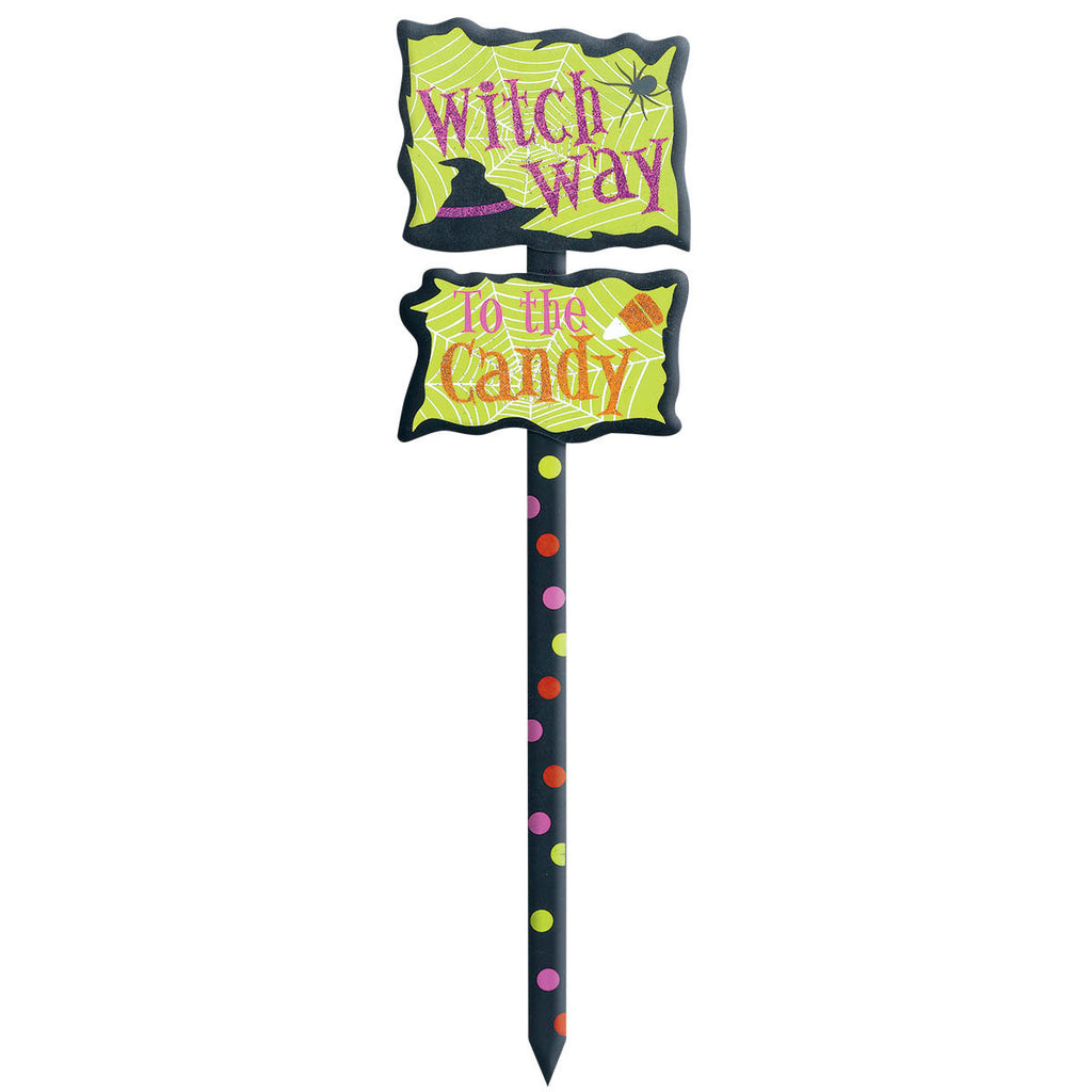 Witch Way Glitter Yard Sign