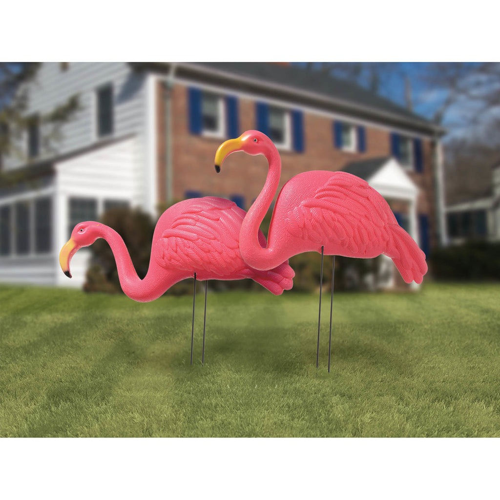 Pink Flamingo Plastic Yard Signs (2 ct)
