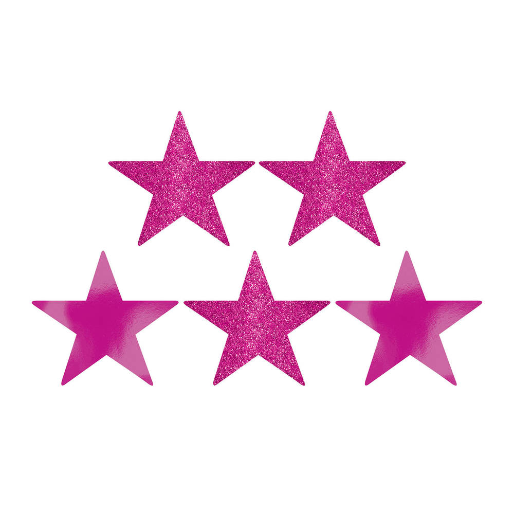 Bright Pink 5" Star Cutouts (5 ct)