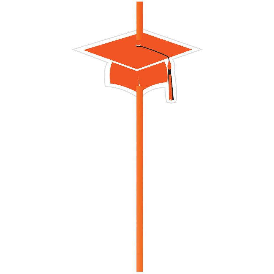 Straws w/ Attachments, Grad, Orange