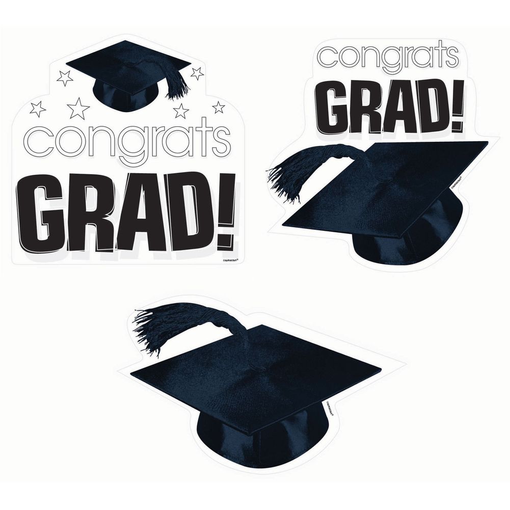 Congrats Grad White Cutouts