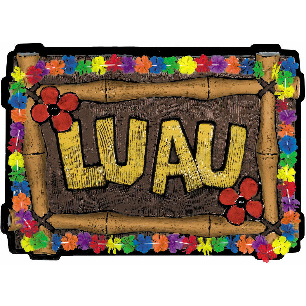 Vac Form Wood Luau Sign