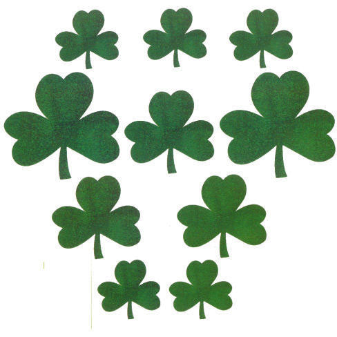 Mini Glitter Shamrock Cutout Assortment (10 ct)