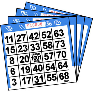 1 ON Blue Paper Bingo Cards (500 ct)