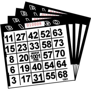 1 ON Black Paper Bingo Cards (500 ct)