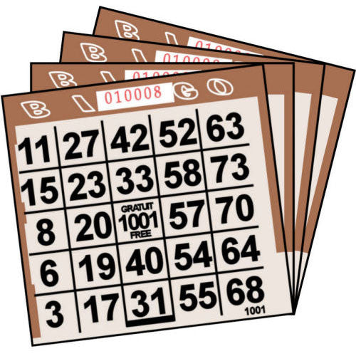 1 ON Brown Tint Paper Bingo Cards (500 ct)