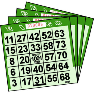 1 ON Green Tint Paper Bingo Cards (500 ct)
