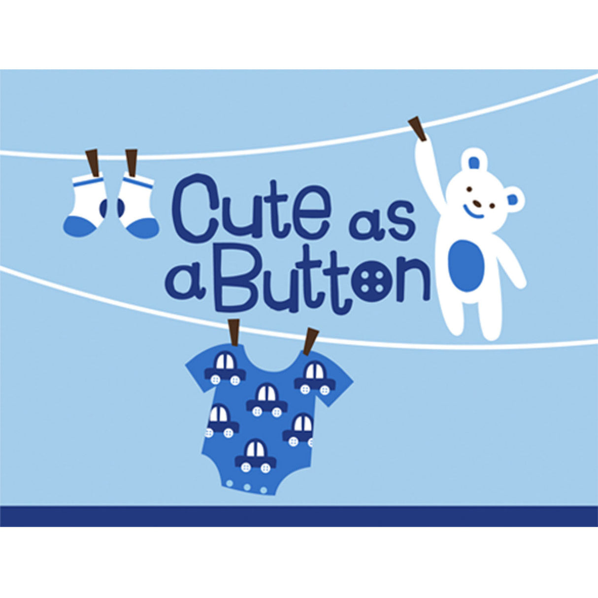 Cute as a Button - Boy Invitations